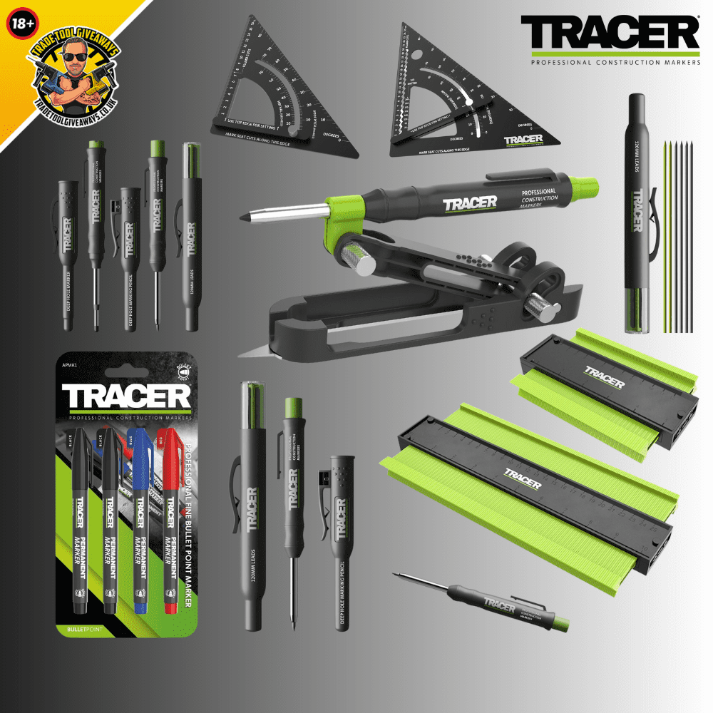 TRACER AMK3 Complete Marking Kit - Deep Hole Marker Pen, Pencil and 6x  Replacement Lead set with Holsters (0748079735033)